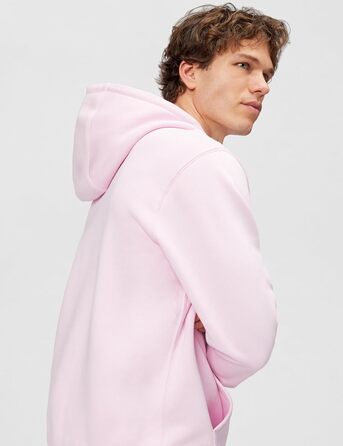 Чоловіча толстовка Nike Sportswear Club Fleece Hoodie з каптуром, рожева (Pink Foam), BV2654, розмір S Tall