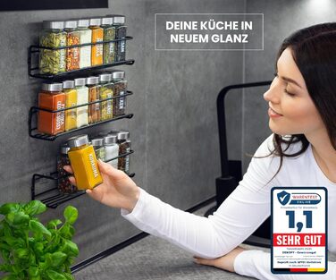 DEKOFY® Spice Rack with 18 Jars - for Hanging on Wall & Cabinet Door - No Drilling Required - Wall Spice Rack, Cabinet Door Spice Rack, Hanging Spice Rack, Spice Organizer