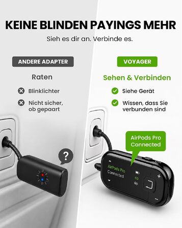 Bluetooth-адаптер для літака Avantree Voyager з підтримкою Auracast, чорний
