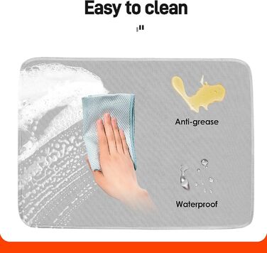 Термостійкий килимок під фритюрницю 2 шт. 40 x 45 см, 1 мм - захист від нагріву, для кухонних стільниць, масло- та водовідштовхувальний, легко миється (сірий, 40x60x0.1 см)