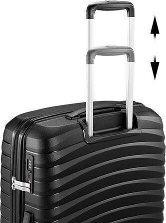 Набір валіз Zelsius 4 шт., чорний | Чотири валізи з жорстким корпусом, TSA замком, подвійними колесами та внутрішнім роздільником | Валізи ручної поклажі, набір валіз з жорстким корпусом 4 шт., велика валіза, дорожній набір