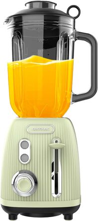 Cecotec Retro Power Stand Mixer - Black Titanium & RetroGreen, 1200W, 1.5L, 2 Speed, Titanium-Coated Blades