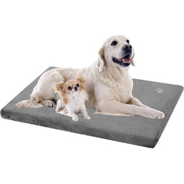 EMPSIGN Dog Bed for Large Dogs, Washable Dog Cushion, Waterproof Dog Bed L 89x56cmx7.6cm, Dog Cushion Suitable for Cages, Dog Mat with Removable and Washable Cover for Large Dogs, Grey (XXL (119*74*5.8cm))