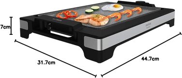 Cecotec Tasty & Grill 2000 InoxStone Electric Grill Plate - Stainless Steel, Non-Stick, Adjustable Temperature