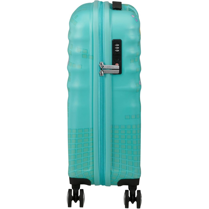 Чемодан American Tourister Wavebreaker Disney FL Spinner L, 77 см, 96 л, коліщата, Disney Stitch Flower, матове покриття