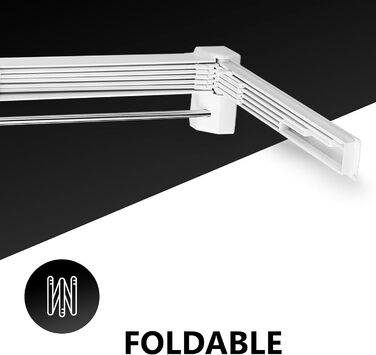 Настінна сушарка для білизни Vonia – компактна та складна – міцна сушарка для одягу для ванної кімнати, балкону та маленьких квартир (біла, 70 x 37 см)