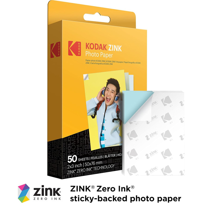 Фотопринтер KODAK Step: Міні-принтер для смартфонів з Bluetooth, друк на Zink 2x3