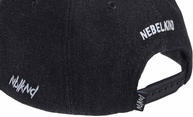 Кепка Nebelkind Snapback чорного кольору з деніму, унісекс, регульований розмір, стильна бейсболка в стилі streetwear