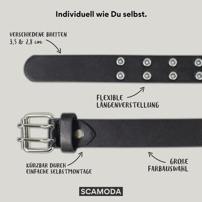 Жінський та чоловічий шкіряний ремінь з подвійною пряжкою, кольоровий, різні розміри, ширина 3,5 см, чорний