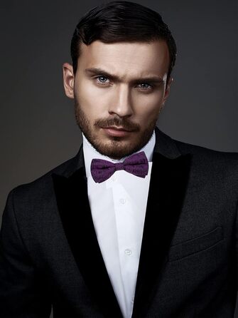 Шовковий крават-метелик DiBanGu з нагрудником та краватковою шпилькою. Комплект для вечірки, весілля, прому. Темно-фіолетовий колір