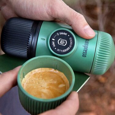 WACACO Nanopresso Portable Espresso Machine, with Nanopresso S Case, Upgrade Version of Minipresso, Travel Coffee Machine, Manually Operated (New Items Moss Green)