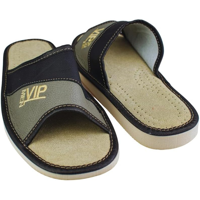 Чоловічі тапочки APREGGIO з натуральної шкіри – зручні та комфортні, сірого кольору, розмір 40-46 (EU 43)