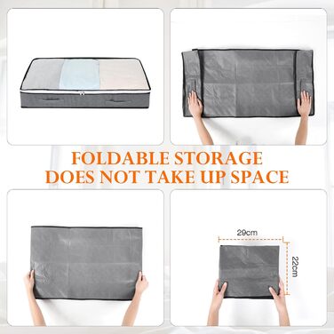 Коробки для зберігання під ліжко AiQInu (2 шт.) 100x50x18 см, складні, з вікном, для одягу, ковдр, постільної білизни