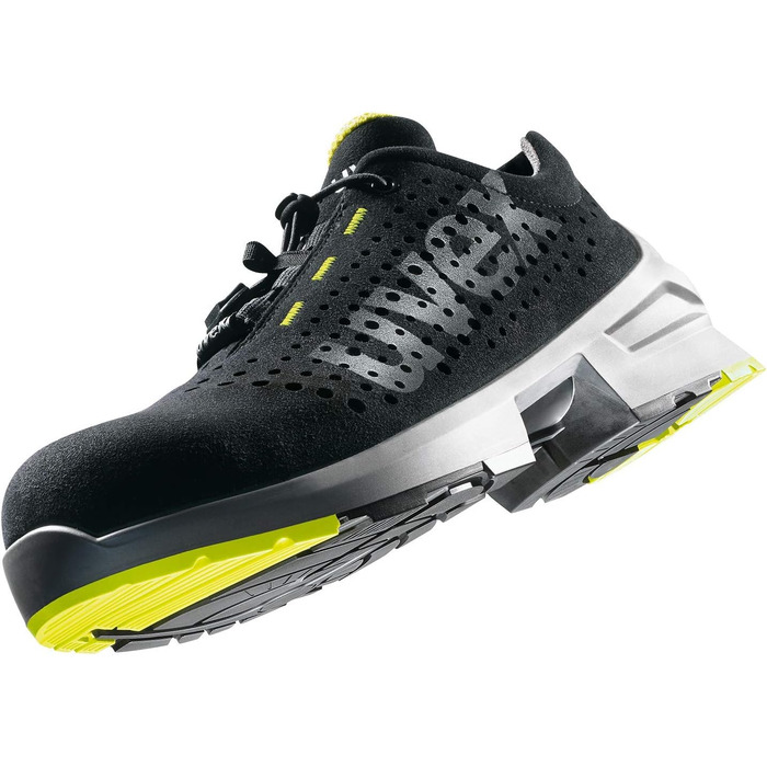 Робочі черевики Uvex 1: безпечні, легкі та дихаючі - S1, чорно-лаймові, 40 EU