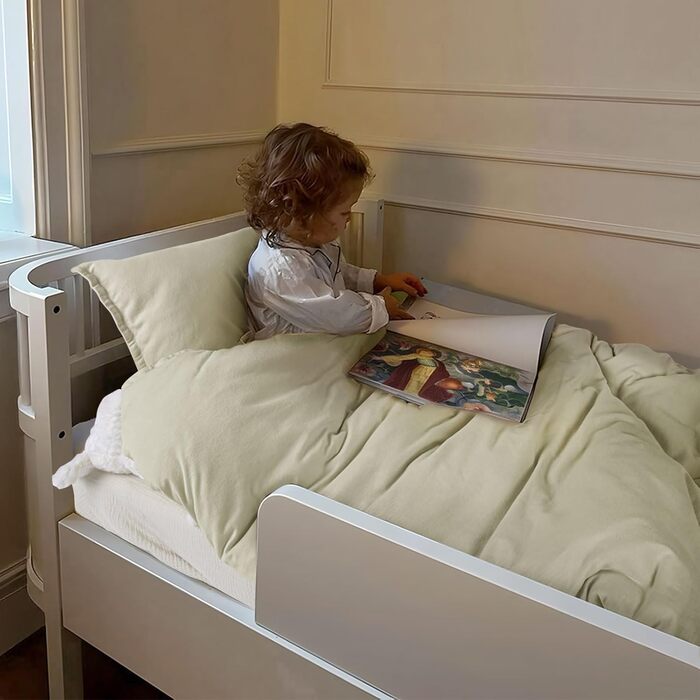 Бетліня для дітей Lulumoon з мусліну 100x135 см: комплект простирадла 100x135 + наволочка 40x60 см з бавовни Oeko-TEX Standard – легка та комфортна постільна білизна для малюків