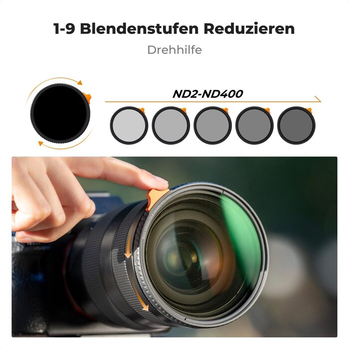 Фільтр K&F Concept Black Mist 1/4 & Variable ND2-ND400 82mm (Nano-Xcel) - 2-в-1 для об'єктива