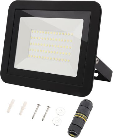 DA LIGHT 50W LED Floodlight Outdoor & Indoor, 6000K Cool White 4500lm Super Bright Outdoor Light, LED Floodlight Outdoor Spotlight Floodlight IP65, 230V LED Spotlight for Garden, Garage, Sports Field (4 pieces)