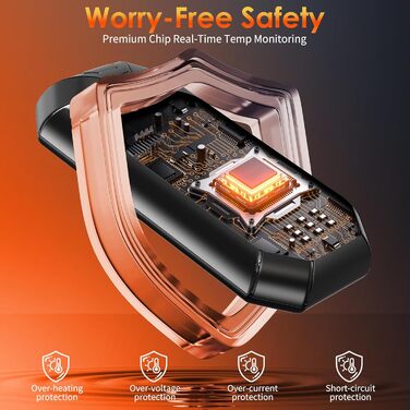 Електричні грілки для рук 2 шт. - подарунок для чоловіків на Різдво. Зігрівачі для активного відпочинку, походів, гольфу. Магнітні, акумуляторні, чорного кольору.