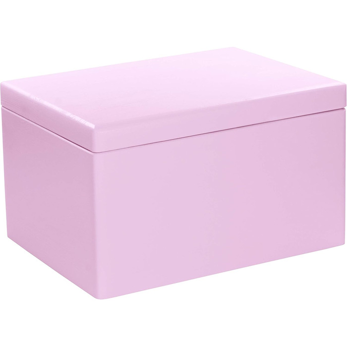 Large Wooden Box with Lid - All-Purpose Wooden Box - Storage Box | Toy Chest - Gift Packaging | Decorative Box for Crafting FSC® (approx. 40 x 30 x 24 cm | XL, Pink)