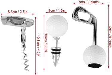 Подарунковий набір для вина DEWIN Golf – штопор, відкривачка у формі гольф-клюшки, аксесуари для бару та кухні