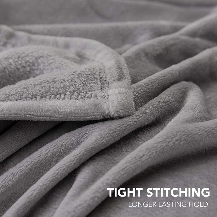 Плед KEPLIN Luxuriöse Flanelldecke: великий м'який плед з мікрофібри, 150 x Queen, сріблясто-сірий