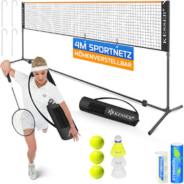 KESSER Adjustable Badminton & Tennis Net Set - Indoor/Outdoor - 400cm Wide