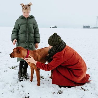 Нашийник для собак HUNTER SOFTIE, штучна шкіра, м'який, зручний у догляді, (S-M), колір полуниця (полуниця/чорний, 60)