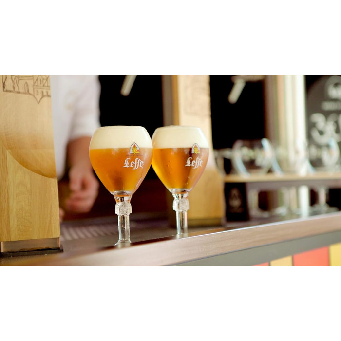 Набір келихів для пива Franziskaner Leffe 0.33л (6 шт) + підставки - Оригінальні келихи Leffe для пива, для бару та колекції, 330мл, для мийки посуду