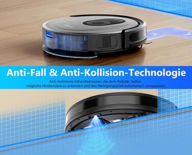 Робот-пилосос 2-в-1 з функцією миття Tikom G8000 Max, 5000Pa, самостійна зарядка, Wi-Fi, 150 хв, для тварин, килимів, твердих підлог, чорний