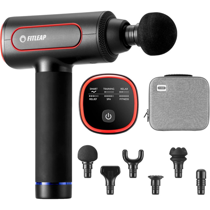 Масажний пістолет Fitleap Pro: 6 насадок, 6 режимів, 3200 об/хв, USB-C, для шиї, спини, плечей та ніг