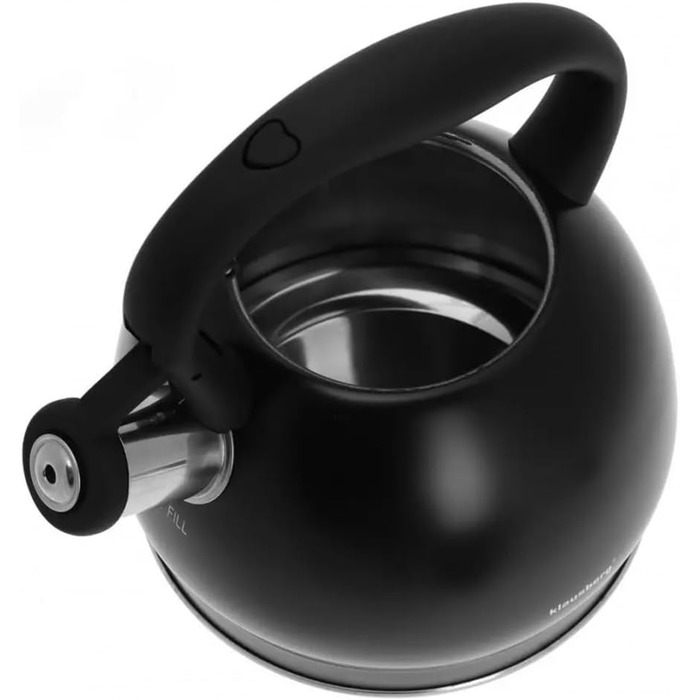 Чайник для води Klausberg з нержавіючої сталі з флейтою, 2 літри, KB-7320 (Чорний матовий)