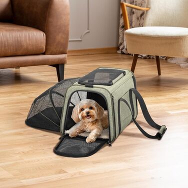 Транспортний бокс для кота/собаки Petsfit - складаний, зелений, M