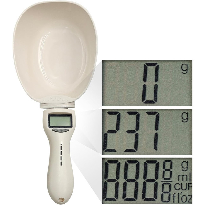 Електронна ложкова вага PEARL XL з LCD-дисплеєм, 250 мл, до 800 г - для кухні та кави