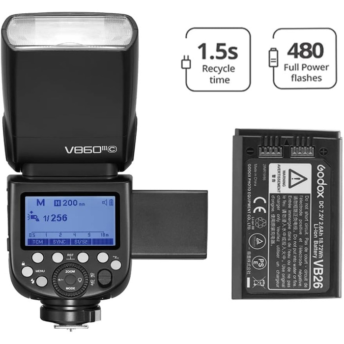 Спалах Godox V860III-C E-TTL II: Швидкий, Потужний, для Canon EOS