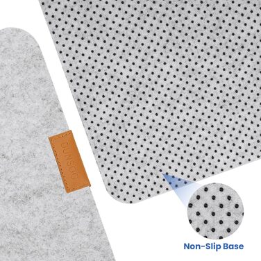 Підкладка для столу з фетру | 100x40 см | Нековзна килимок для миші | Великий фетровий килимок для офісу та дому | Захист столу (світло-сірий)