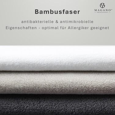 MAGANO® Luxury Towel Set White | 2X Bath Towel 70x140 cm | Bamboo & Cotton | 600g/m² Premium Quality | Large Bath Towels | Towel 2-Piece Set (White)
