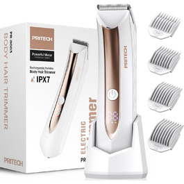 Електричний жіночий тіло-тример PRITECH для бікіні. Вологозахищений (IPX7), USB, з зарядною станцією