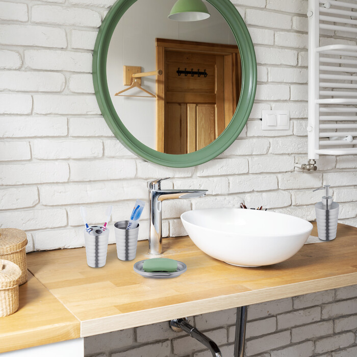Relaxdays 5-piece Bathroom Set Stainless Steel