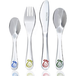 Набір дитячого столового прибору Koru Kids® Kinderbesteck (4 шт.) з нержавіючої сталі, для дітей від 3 років