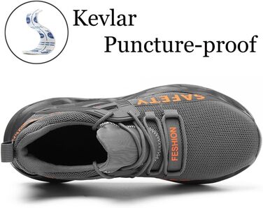 Черевики робочі чоловічі безпекові легкі зі сталевим носком, дихаючі, розміри 39-48 EU, 42 EU, темно-сірий