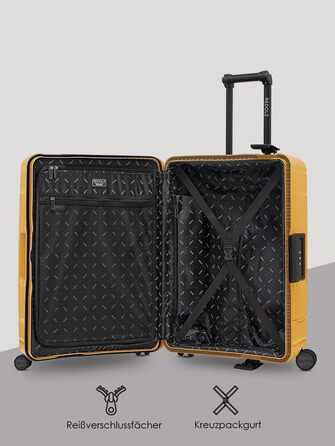 Набір валіз REDOLZ Essentials 15 (3 шт.) з поліпропілену, TSA-замок, 4 колеса, Dark Yellow