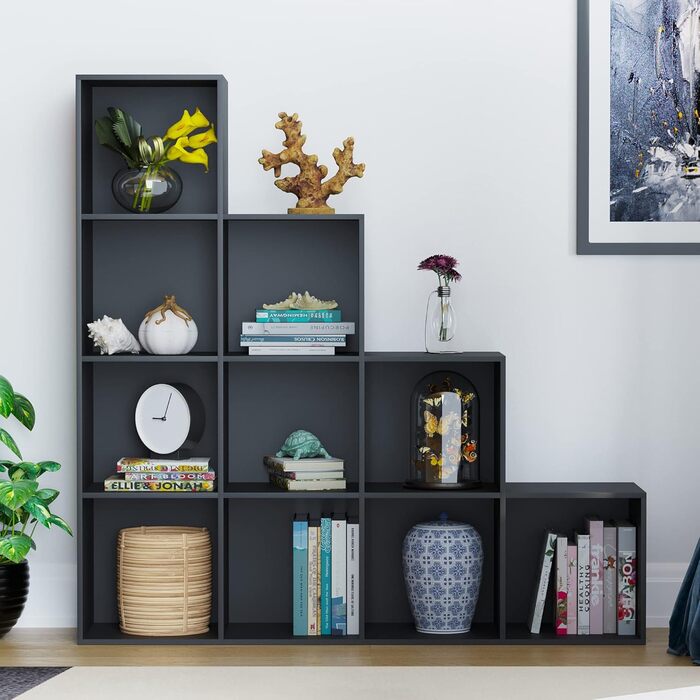 Стелаж Vida Designs Durham 10 кубів, чорний, для книг і зберігання, органайзер у вітальню