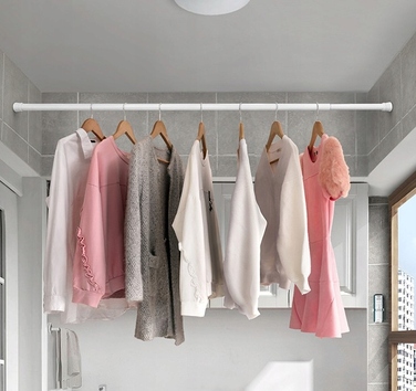 Розпірна штора для ванної Gold start, 140-260 x 25 мм, біла