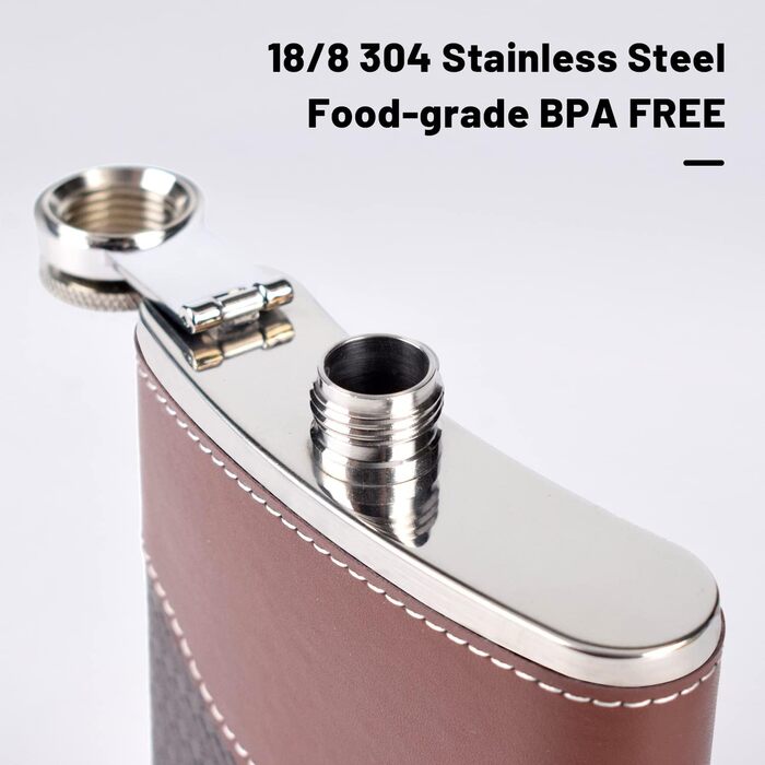 Чоловічий фляга LH HOME 237 мл з нержавіючої сталі 304, подарунковий набір з воронкою та стаканами, чорний (A)