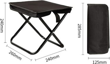 Складний туристичний стільчик XUEQI - легкий, портативний, з сумкою для зберігання (чорний)