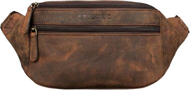 STILORD 'Marian' поясна сумка з натуральної шкіри вінтаж для чоловіків/жінок - бананка/грудна сумка для телефону, косметики, камери, подорожей, вечірок, концертів, фестивалів, колір коньяк, глянцева (Colorado - коричнева)