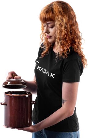 Керамічний глечик KADAX 2.5 л для квашення і соління, коричневий, ручна робота, герметична кришка, підходить для посудомийної машини