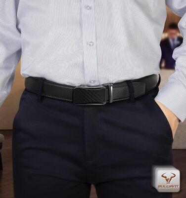 Чоловічий ремінь KEMISANT 2 шт. з автоматичною застібкою, шкіряний, регульований, 35 мм, з подарунковою коробкою