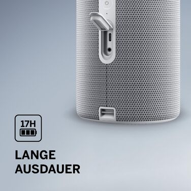 Loewe We. HEAR 2 Cool Grey – Портативна Bluetooth колонка 60W, водостійка, до 17 годин роботи, для дому та вулиці