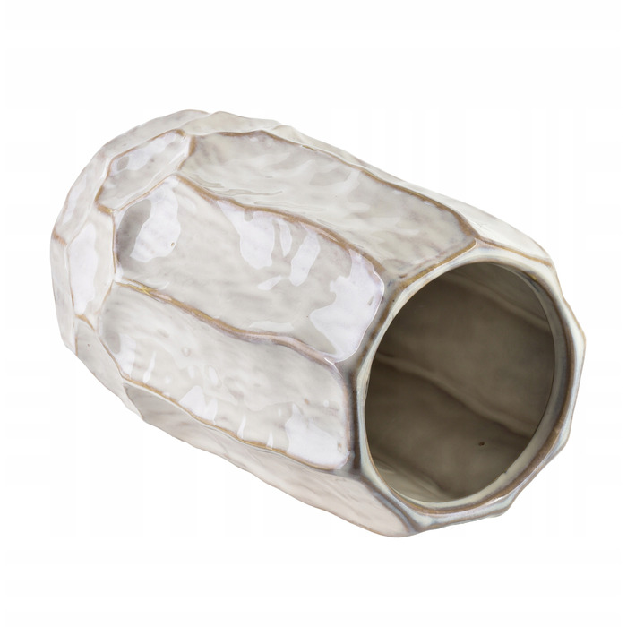 Керамічна ваза бежева, 26 см — ваза для квітів, настільний декор